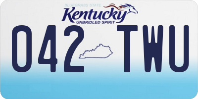 KY license plate 042TWU