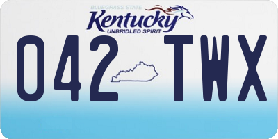 KY license plate 042TWX