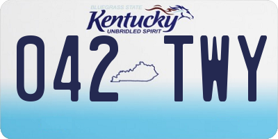 KY license plate 042TWY