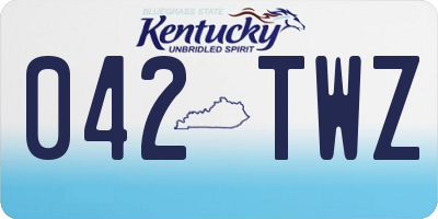 KY license plate 042TWZ
