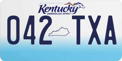 KY license plate 042TXA