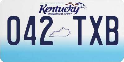 KY license plate 042TXB