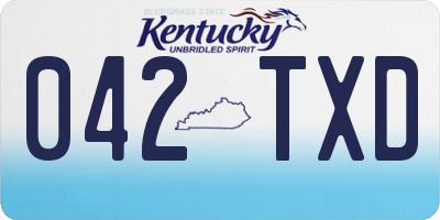 KY license plate 042TXD