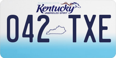 KY license plate 042TXE