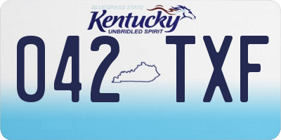 KY license plate 042TXF