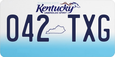 KY license plate 042TXG