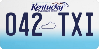 KY license plate 042TXI