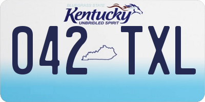 KY license plate 042TXL