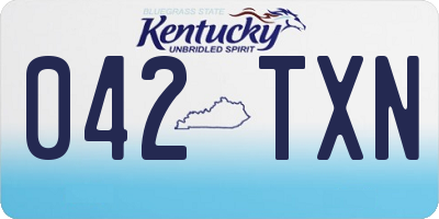 KY license plate 042TXN