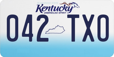 KY license plate 042TXO