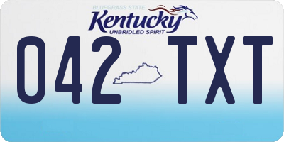 KY license plate 042TXT
