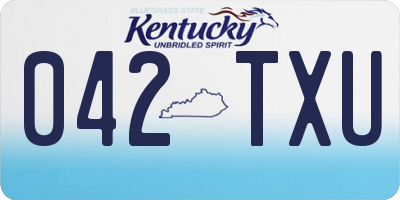 KY license plate 042TXU