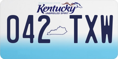 KY license plate 042TXW