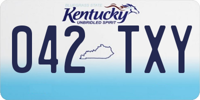 KY license plate 042TXY