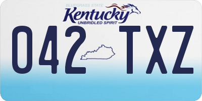 KY license plate 042TXZ