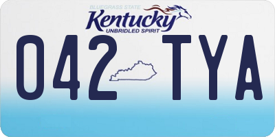 KY license plate 042TYA