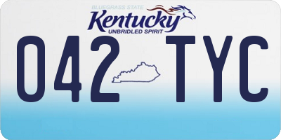 KY license plate 042TYC