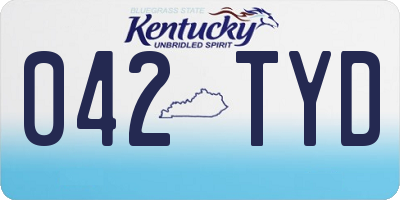 KY license plate 042TYD