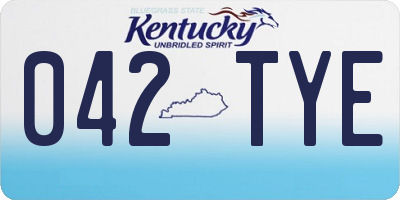 KY license plate 042TYE