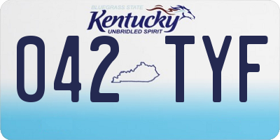 KY license plate 042TYF