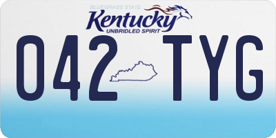 KY license plate 042TYG