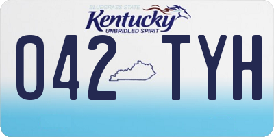 KY license plate 042TYH
