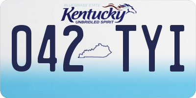 KY license plate 042TYI