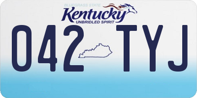 KY license plate 042TYJ