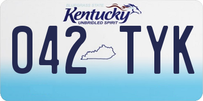 KY license plate 042TYK