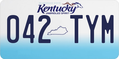 KY license plate 042TYM