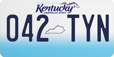 KY license plate 042TYN