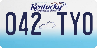 KY license plate 042TYO