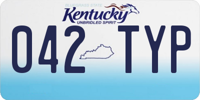 KY license plate 042TYP