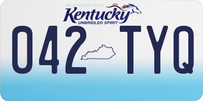 KY license plate 042TYQ
