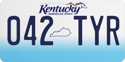 KY license plate 042TYR