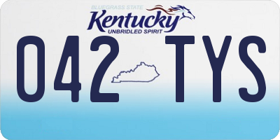 KY license plate 042TYS