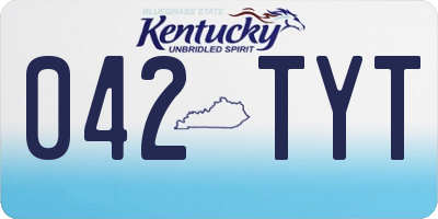 KY license plate 042TYT