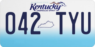 KY license plate 042TYU