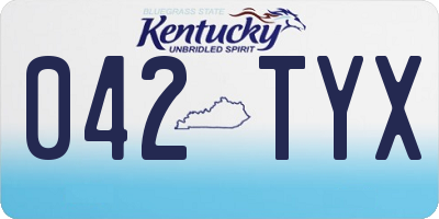 KY license plate 042TYX