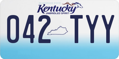 KY license plate 042TYY