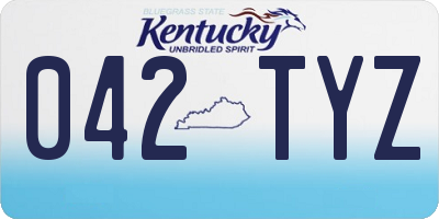 KY license plate 042TYZ