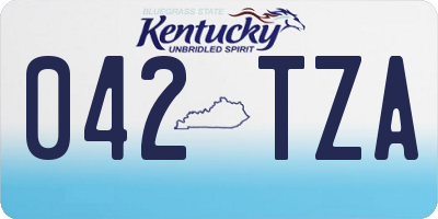 KY license plate 042TZA