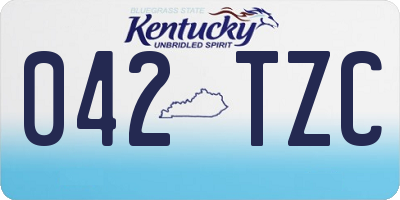KY license plate 042TZC