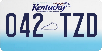 KY license plate 042TZD