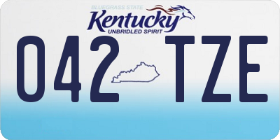 KY license plate 042TZE