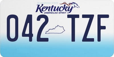 KY license plate 042TZF