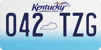 KY license plate 042TZG