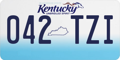 KY license plate 042TZI