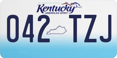 KY license plate 042TZJ