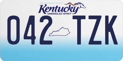 KY license plate 042TZK